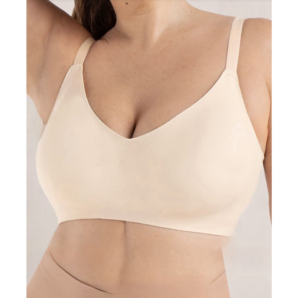 NWT Shapermint Essentials Wireless Bra Size 3XL Smoothing Comfort Straps Chai - Picture 1 of 11